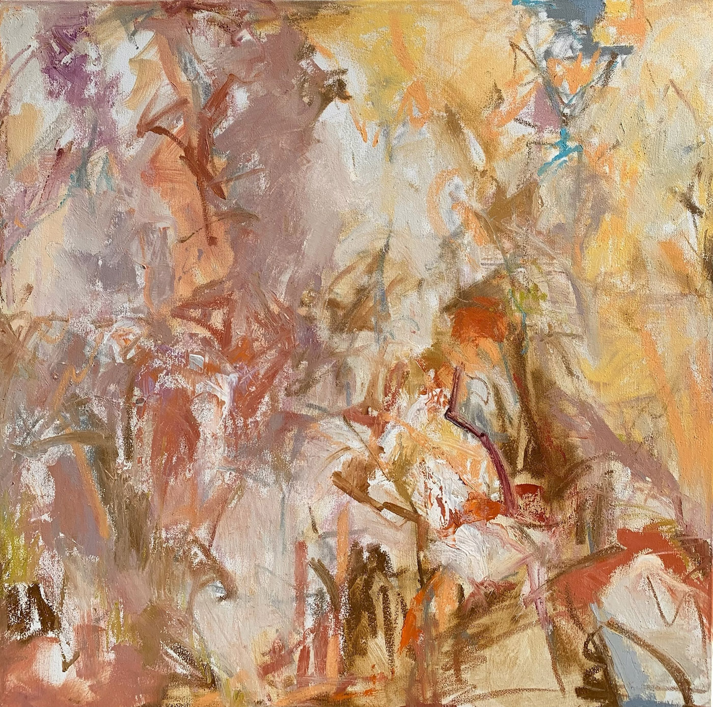 oil painting of abstract flowers