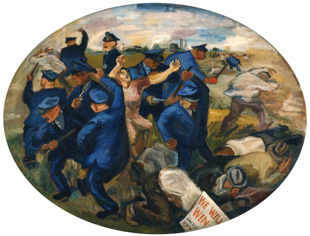 American social realism art - multi-figure painting