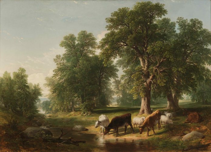 Asher Brown Durand (American), "Summer Afternoon," 1865, oil on canvas, 22 1/2 x 35 in. (57.2 x 88.9 cm)