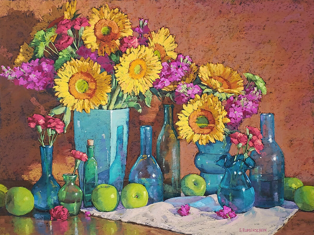 pastel paintings for sale - Sarah Blumenschein, "If a Still Life Had a Party," pastel, 18 x 24 in.