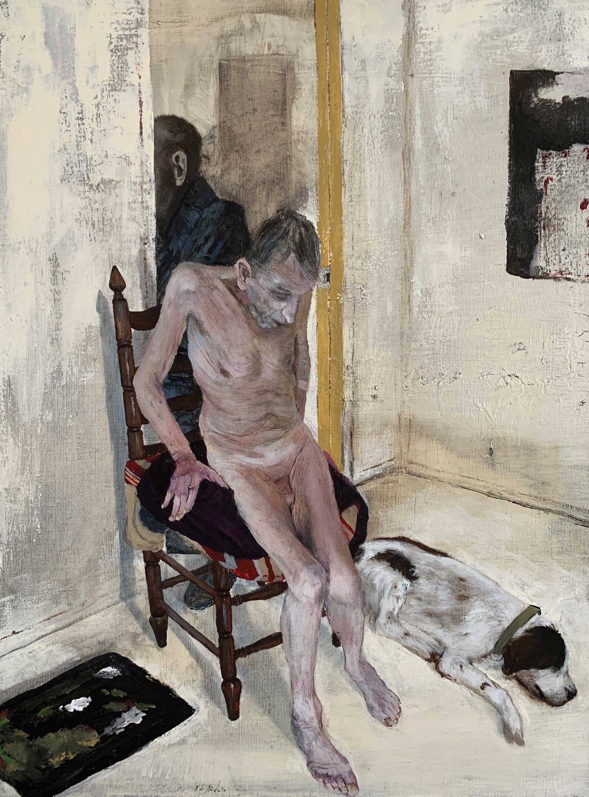 figurative art - Miles Cleveland Goodwin (b. 1980), "Beautiful Dying Man," 2023, oil on linen, 24 x 18 in., Valley House Gallery (Dallas)