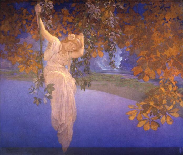 Maxfield Parrish (1870–1966), "Reveries," 1913, oil on canvas, 39 x 45 3/4 in., private collection courtesy National Museum of American Illustration (Newport, Rhode Island)