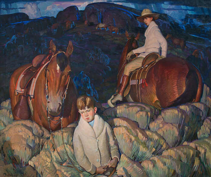 W. Herbert Dunton, “My Children,” 1920, Oil on canvas W. Herbert Dunton, “My Children,” 1920, Oil on canvas, 50 x 60 in. Collection of the New Mexico Museum of Art. Gift of a friend, 1927 (351.23P). Photo by Blair Clark.